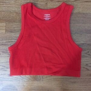 Ambiance Vibrant Red Ribbed Tank Top